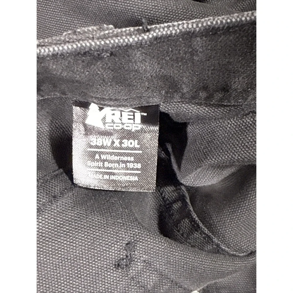 Rei Coop‎ Campwell Pants Mens Size 38x26 Black Gray Outdoors Camping Stretch